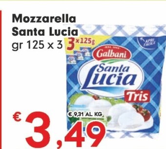 Despar Galbani mozzarella santa lucia offerta