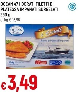 Ocean 47 i dorati filetti di platessa impanati surgelati 250 g