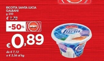Bennet Galbani ricotta santa lucia offerta
