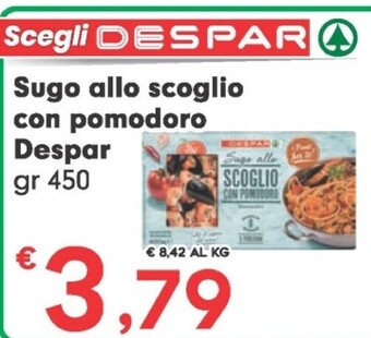 Despar Despar sugo allo scoglio con pomodoro offerta