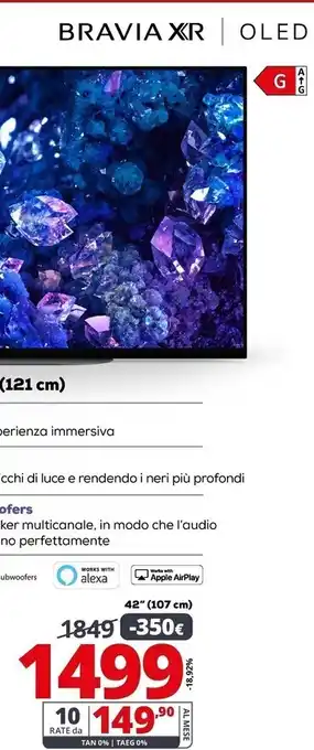Sony bravia xr oled tv xr - 55a90j 42''