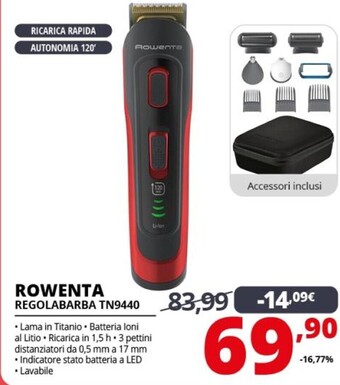 Comet Rowenta regolabarba tn9440 offerta