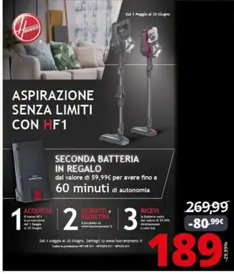 Comet Hoover aspirazione senza limiti con hf1 offerta