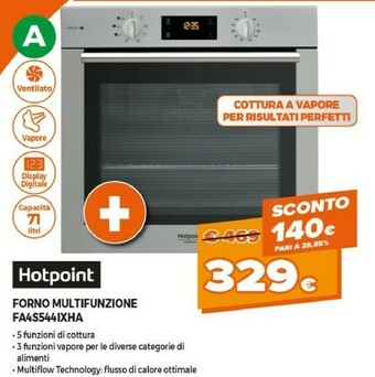 Expert Hotpoint Hotpoint FA4S 544 IX HA Forno elettrico 71 L Acciaio inossidabile A offerta