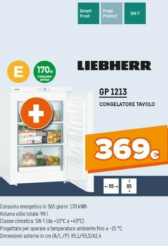 Expert Liebherr GP 1213 Comfort Congelatore Libera Installazione Da Tavolo Bianco 98 L A++ offerta