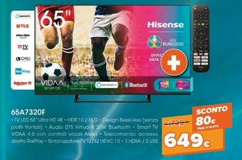 Expert Hisense 65A7320F offerta