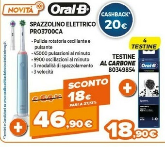 Expert Oral b Spazzolino Elettrico PRO3700CA offerta