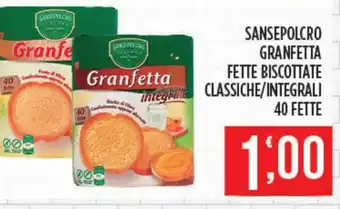 SANSEPOLCRO GRANFETTA FETTE BISCOTTATE integrate CLASSICHE/INTEGRALI 40 FETTE