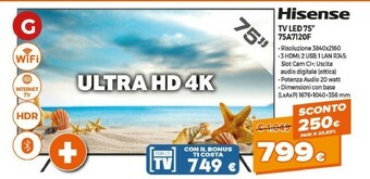 Expert Hisense 75A7120F offerta