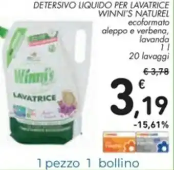 Spazio Conad Winni's Naturel Detersivo Liquido per Lavatrice 1l offerta