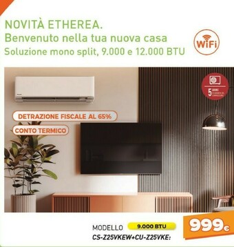 Expert Panasonic CS-Z25VKEW + CU-Z25VKE Climatizzatore Split System Bianco offerta