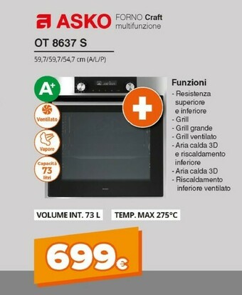 Expert Asko Forno Craft Multifunzione OT 8637 S offerta