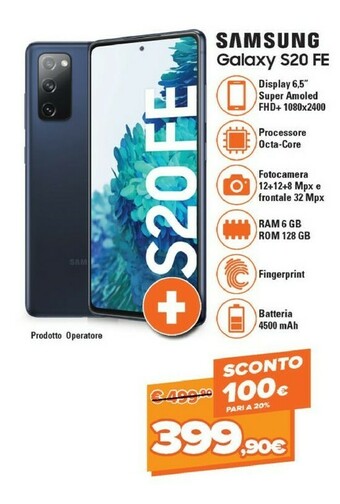 Expert Samsung Galaxy S20 FE 16,5 Cm (6.5") Dual SIM Ibrida 4G USB Tipo-C 6 GB 128 GB 4500 MAh offerta