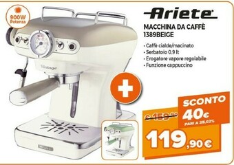 Expert Ariete Macchina Da Caffe 1389Beige offerta