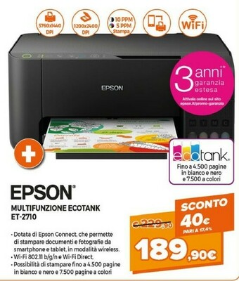 Expert Epson EcoTank ET-2710 offerta