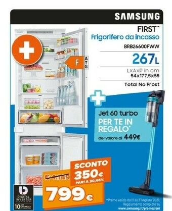 Expert Samsung BRB26600FWW Frigorifero Con Congelatore Da Incasso F Bianco offerta