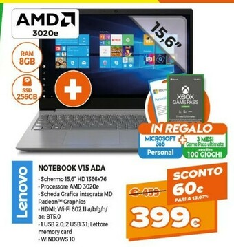 Expert Lenovo Notebook V15 ADA offerta