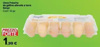 Simpl uova fresche da galline allevate a terra
