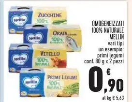 Conad Mellin omogeneizzati 100 % naturale offerta