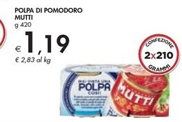 Bennet Mutti polpa di pomodoro offerta