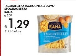Bennet Rana tagliatelle o tagliolini all'uovo sfogliagrezza offerta