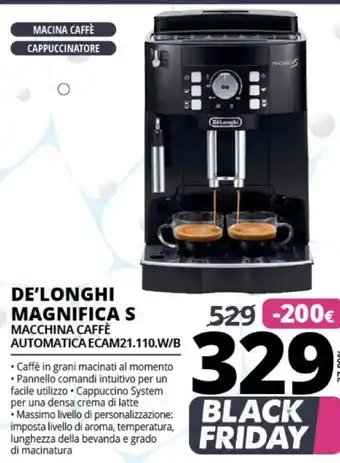 Comet De longhi macchina caffè automatica ecam21.110.w/b offerta