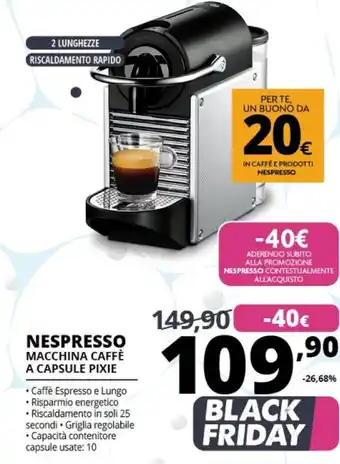 Comet Nespresso macchina caffè a capsule pixie offerta