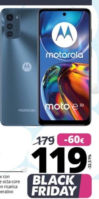 Comet Motorola moto e32 16,5 cm (6.5) doppia sim android 11 4g usb tipo-c 4 gb 64 gb 5000 mah grigio offerta