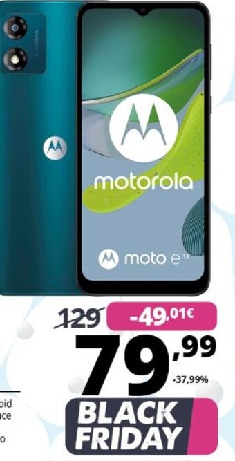 Comet Motorola moto e13 16,5 cm (6.5) doppia sim android 13 go edition 4g usb tipo-c 2 gb 64 gb 5000 mah nero offerta