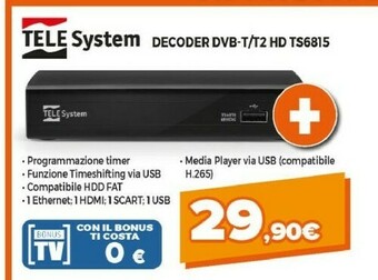 Expert TELE System TS6815 Ethernet (RJ-45), Terrestre Full HD Nero offerta