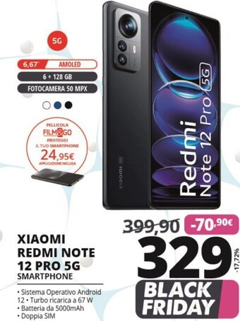 Comet Xiaomi redmi note 12 pro 5g smartphone offerta