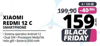 Comet Xiaomi redmi 12c 17 cm (6.71) doppia sim android 12 4g micro-usb 4 gb 128 gb 5000 mah nero offerta