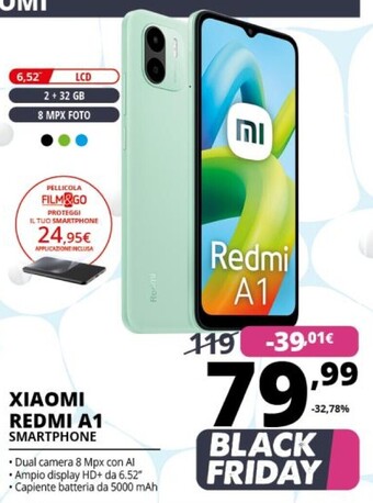 Comet Xiaomi redmi a1 16,6 cm (6.52) doppia sim android 12 go edition 4g micro-usb 2 gb 32 gb 5000 mah verde offerta