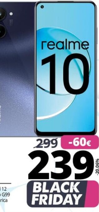 Realme 10 16,3 cm (6.4) doppia sim android 12 4g usb tipo-c 8 gb 256 gb 5000 mah nero