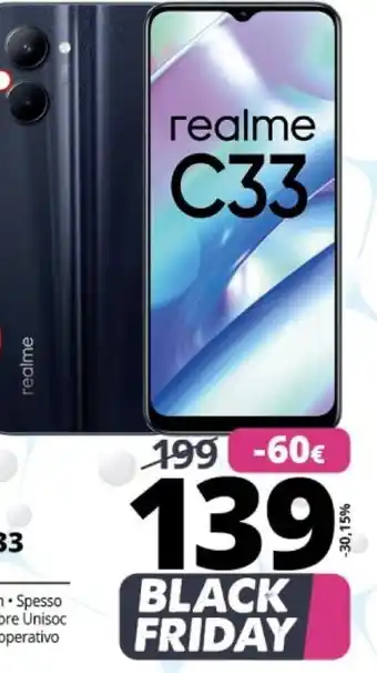 Comet Realme c33 16,5 cm (6.5) doppia sim android 12 4g micro-usb 4 gb 128 gb 5000 mah nero offerta