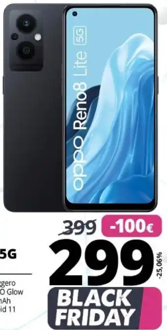 Comet Oppo reno 8 lite 16,3 cm (6.43) doppia sim android 11 5g usb tipo-c 8 gb 128 gb 4500 mah nero offerta