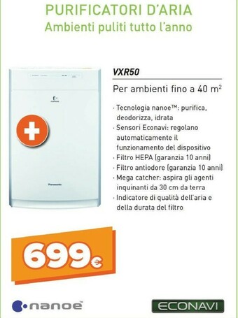 Expert Panasonic F-VXR50G-W Purificatore 40 M² 51 DB Bianco 45 W offerta