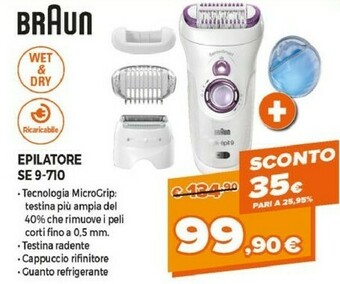Braun Silk-épil 9 9-710, Epilatore Elettrico Donna Per Una Rimozione Duratura Dei Peli