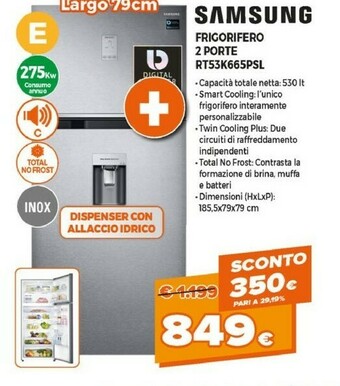 Expert Samsung Samsung RT53K665PSL frigorifero con congelatore Libera installazione 530 L E Argento offerta