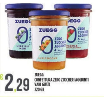 ZUEGG CONFETTURA ZERO ZUCCHERI AGGIUNTI VARI GUSTI 220 GR