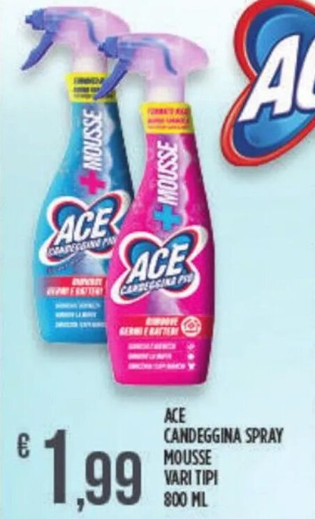 Euroesse ACE CANDEGGINA SPRAY MOUSSE VARI TIPI 800 ML offerta