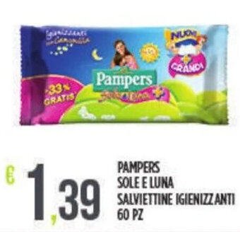 Euroesse PAMPERS SOLE E LUNA SALVIETTINE IGIENIZZANTI 60 PZ offerta