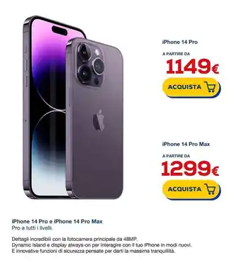 Euronics iPhone 14 Pro offerta
