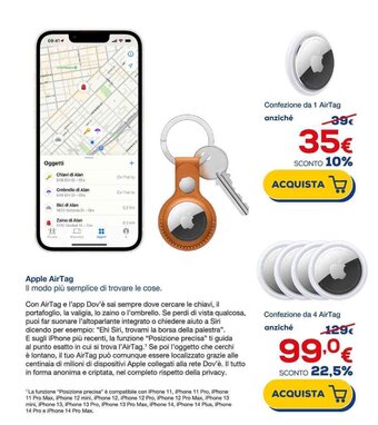 Apple AirTag Confezione da 1 AirTag
