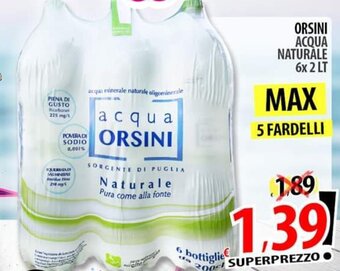 Il Genio Supermercato ORSINI ACQUA NATURALE 6x 2 LT offerta