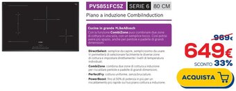 Bosch Piano a induzione Combilnduction PVS851FC5Z SERIE 6 80 CM