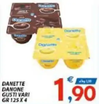 Vivo Supermercati DANETTE DANONE GUSTI VARI GR 125 X 4 offerta