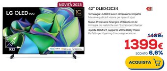 Euronics LG OLED evo 42" OLED42C34 offerta