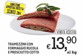 A&O TRAMEZZINI CON FORMAGGIO RUCOLA E PROSCIUTTO COTTO offerta