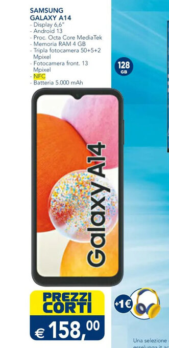 Esselunga SAMSUNG GALAXY A14 offerta